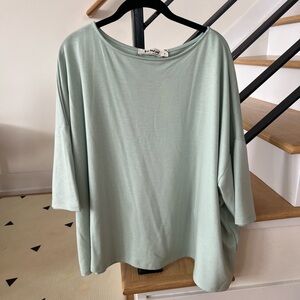 Three Bird Nest Mint Green Short Sleeve Top